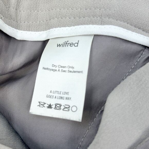 Aritzia Wilfred Pants Womens 00 Gray Allant Cropped Ribbon Waist Tie Crepe Capri - Picture 16 of 16